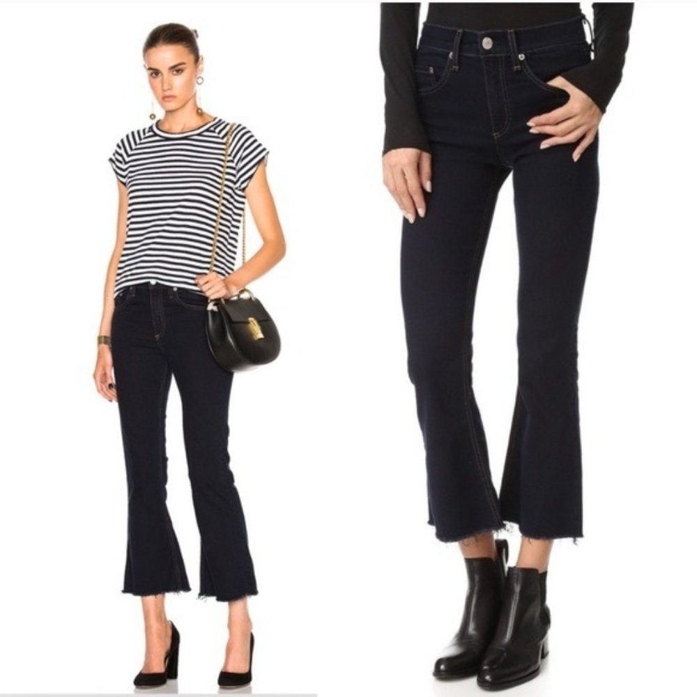 rag & bone Black Cropped Flared Jeans